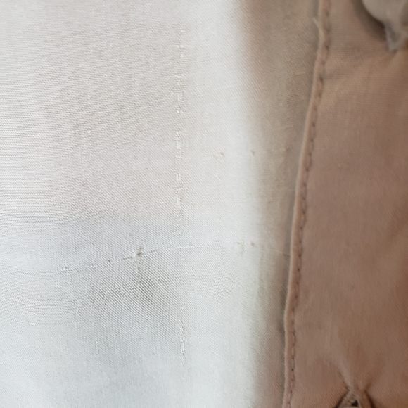 Solitaire button down lace accented tan XL blouse - Picture 7 of 7